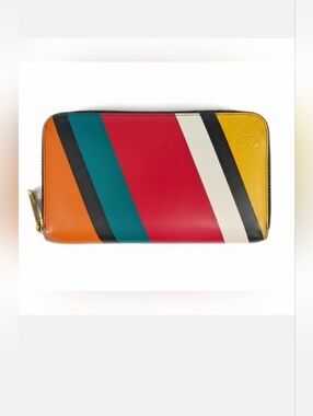 Loewe Zip-Around Compact Wallet Multicolor Crocodile Logo - GUC!